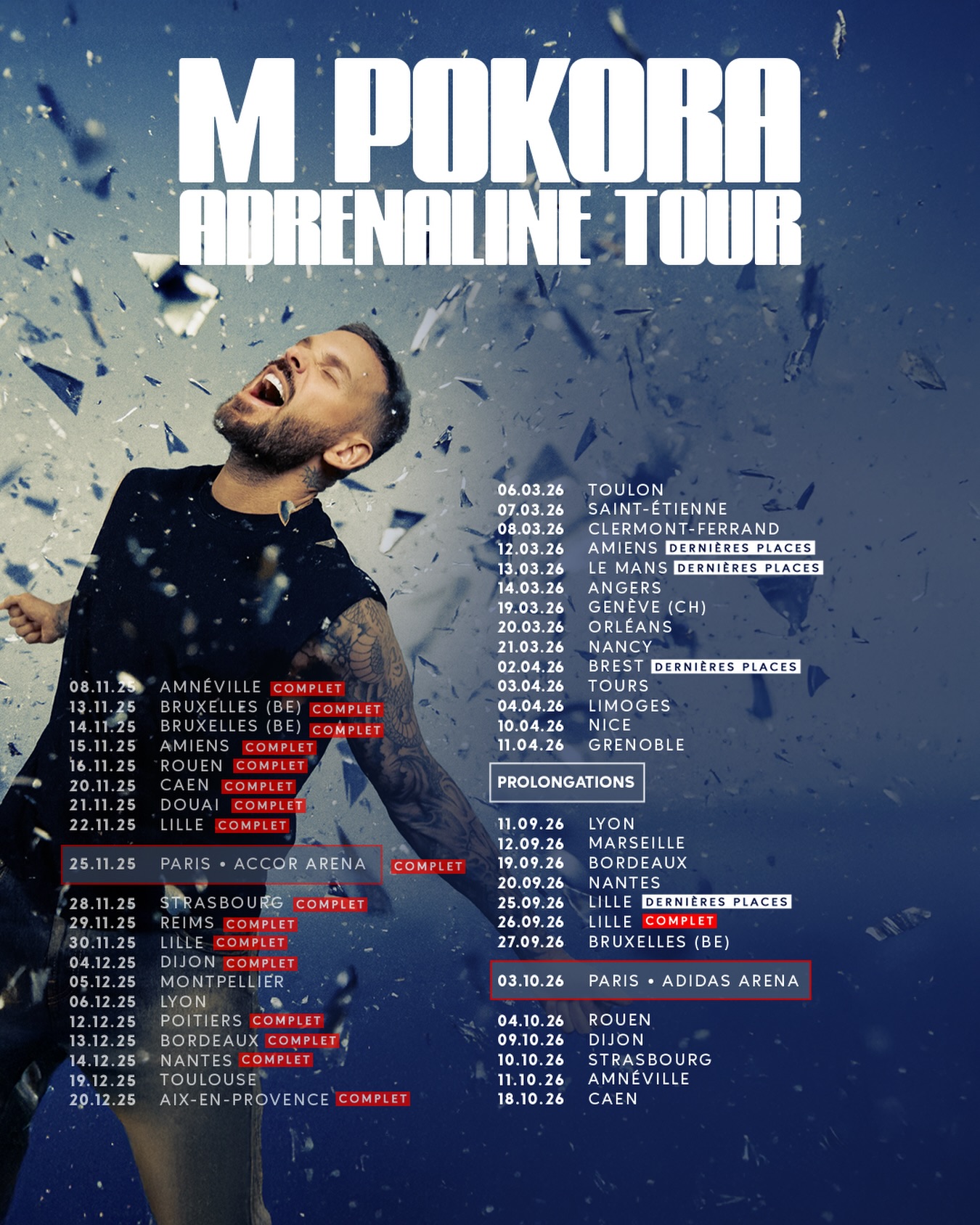 M. Pokora Adrénaline Tour Poster 2026